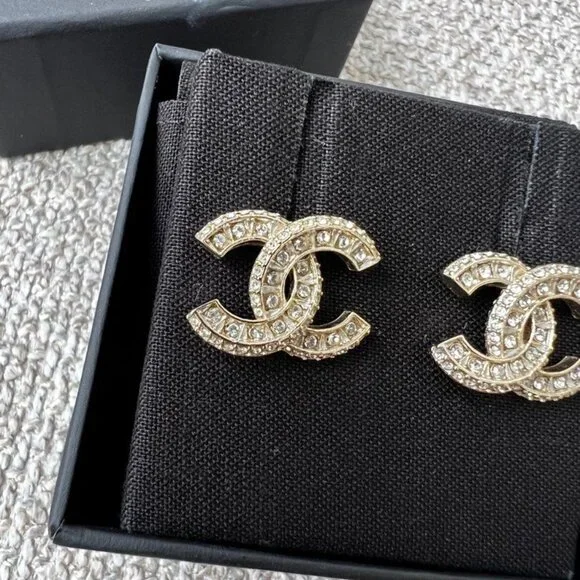 Chanel Crystal CC Earrings